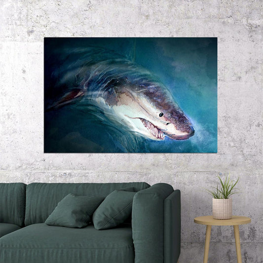 Shark Artistic Drawings Picture Chart Animals Gift Poster Wall Art Print Home Wall Decor - xonomax