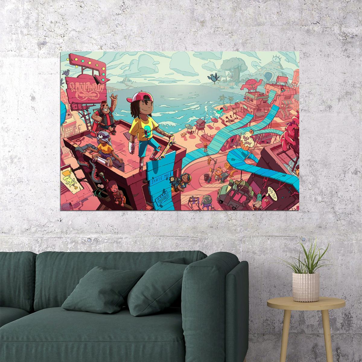 Olliolli World Skateboard Video Game Sport Poster Wall Art Print Home Wall Decor