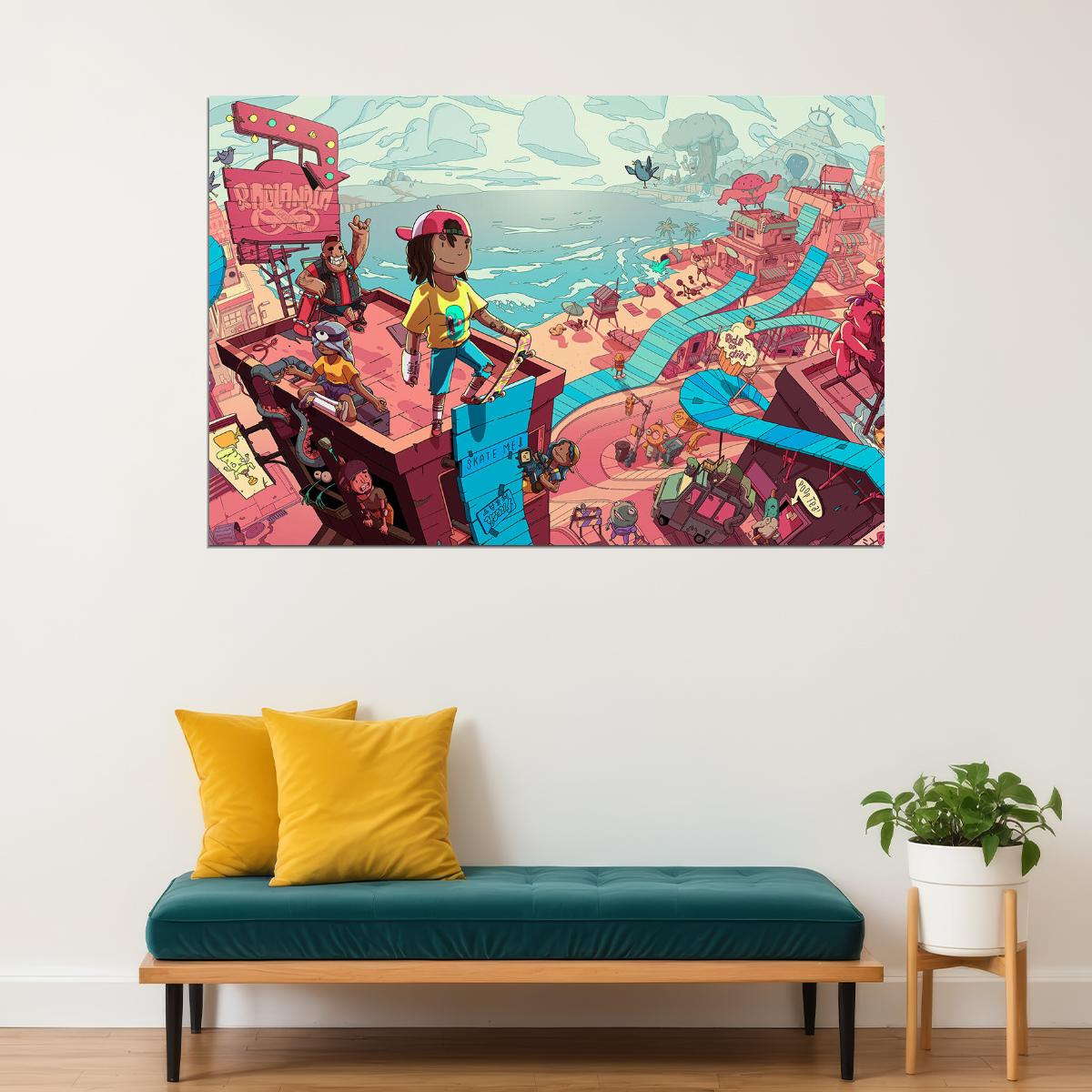 Olliolli World Skateboard Video Game Sport Poster Wall Art Print Home Wall Decor