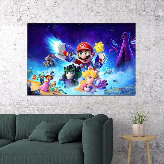 Mario + Rabbids Sparks Of Hope Video Game Action Poster Wall Art Print Home Wall Decor - xonomax