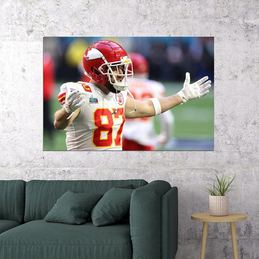 Travis Kelce 87 American Footballer Kansas City Chiefs Poster Wall Art Print Home Wall Decor - xonomax