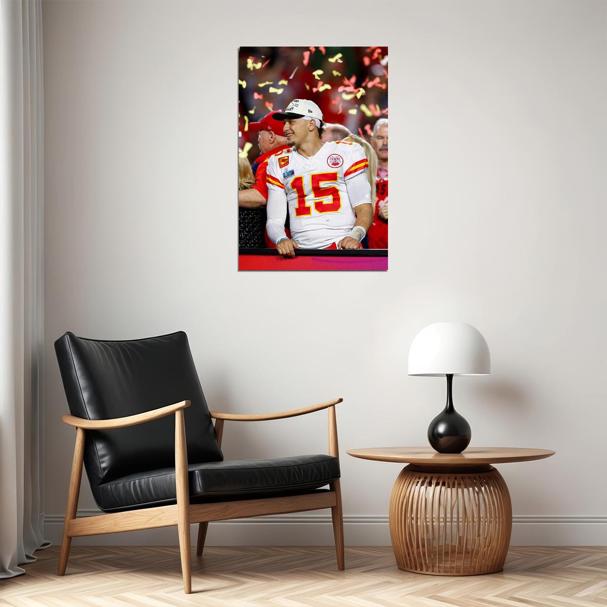 Patrick Mahomes American Footballer Kansas City Chiefs Poster Wall Art Print Home Wall Decor