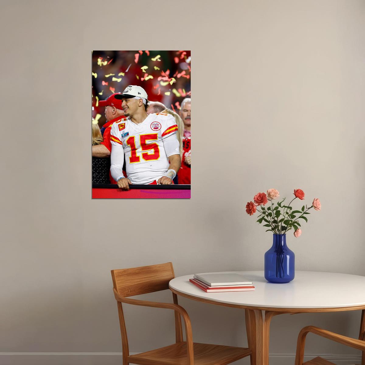 Patrick Mahomes American Footballer Kansas City Chiefs Poster Wall Art Print Home Wall Decor