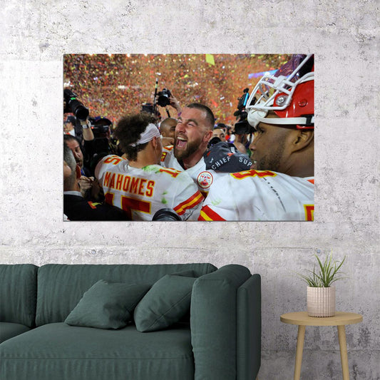 Patrick Mahomes Travis Kelce Kansas City Chiefs Footballer Poster Wall Art Print Home Wall Decor - xonomax