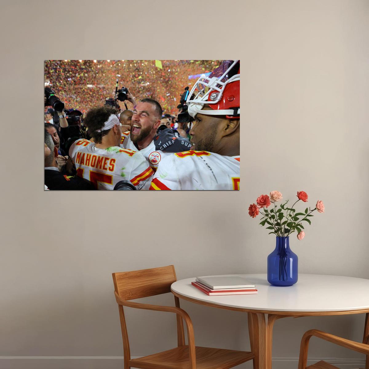 Patrick Mahomes Travis Kelce Kansas City Chiefs Footballer Poster Wall Art Print Home Wall Decor - xonomax