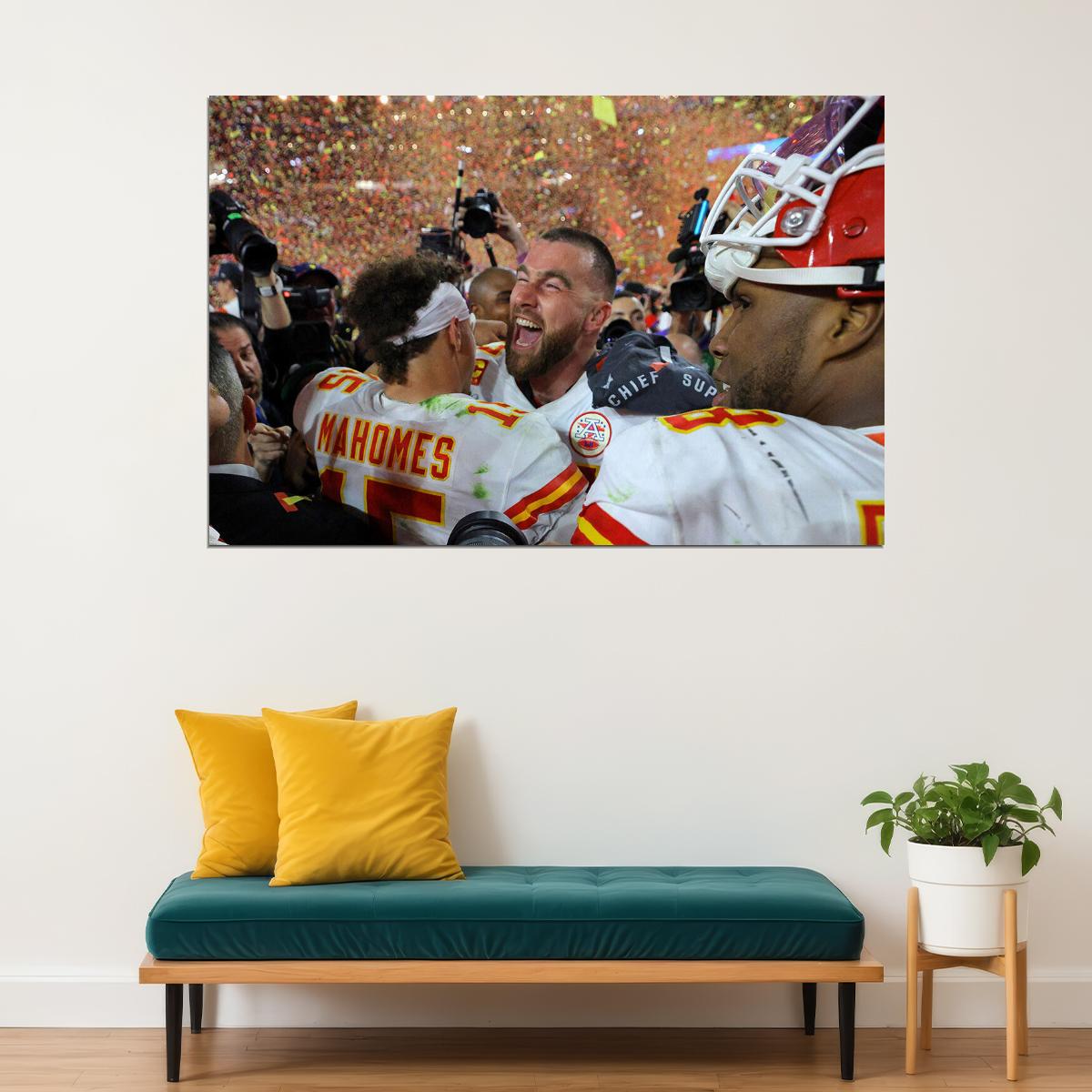 Patrick Mahomes Travis Kelce Kansas City Chiefs Footballer Poster Wall Art Print Home Wall Decor - xonomax