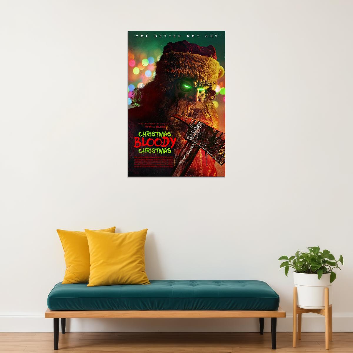 Christmas Bloody Christmas American Christmas Horror Movie 2022 Poster Wall Art Print Home Wall Decor - xonomax
