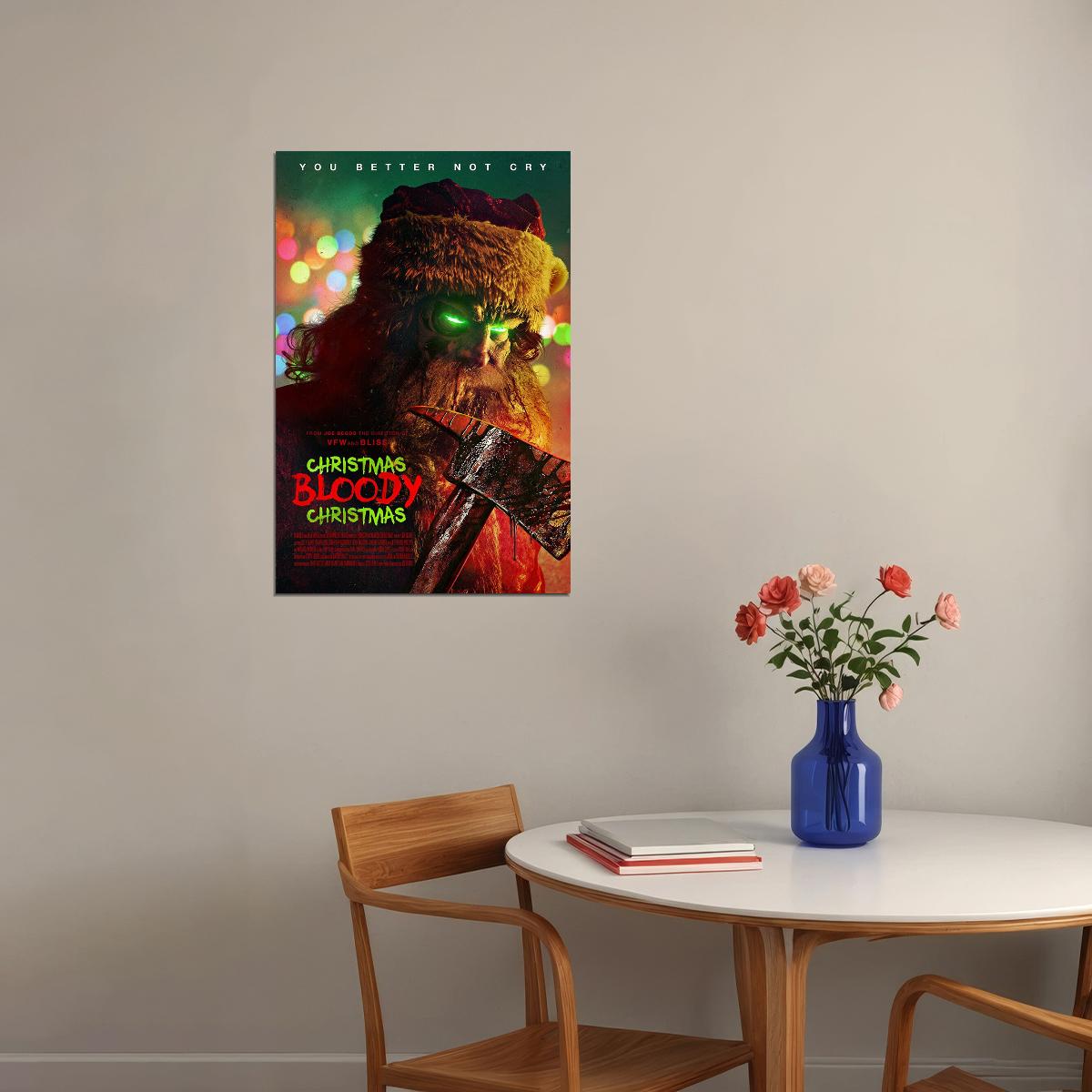 Christmas Bloody Christmas American Christmas Horror Movie 2022 Poster Wall Art Print Home Wall Decor - xonomax