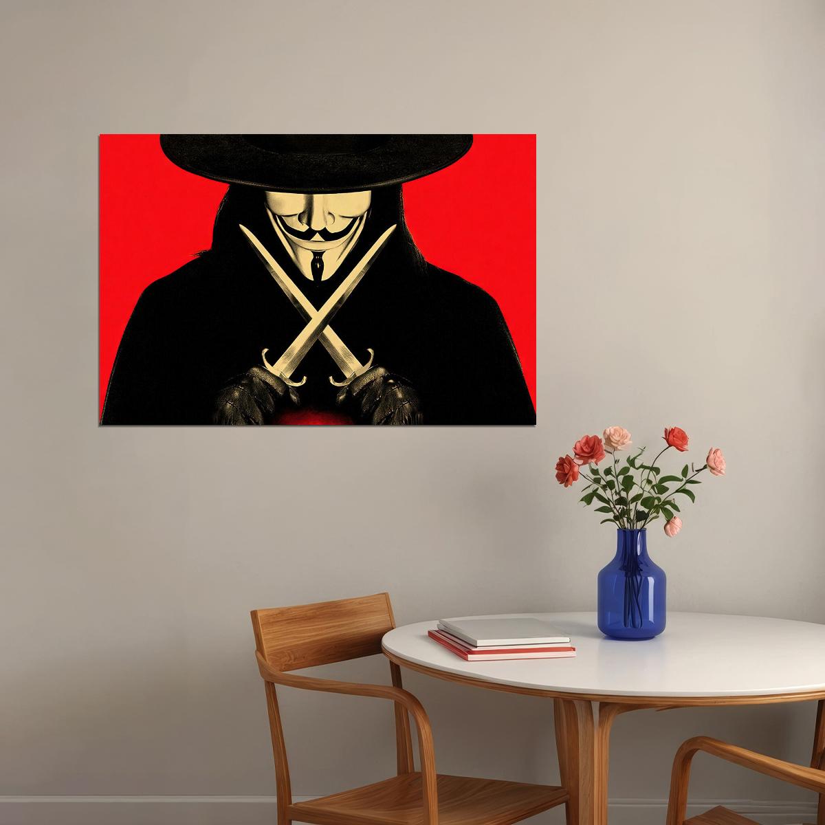 V For Vendetta Movie Action Thriller Drama Poster Wall Art Print Home Wall Decor - xonomax