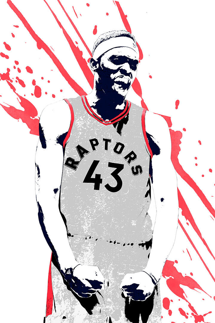 Pascal Siakam Basketball Toronto Raptors Team Sports Poster Wall Art Print Home Wall Decor
