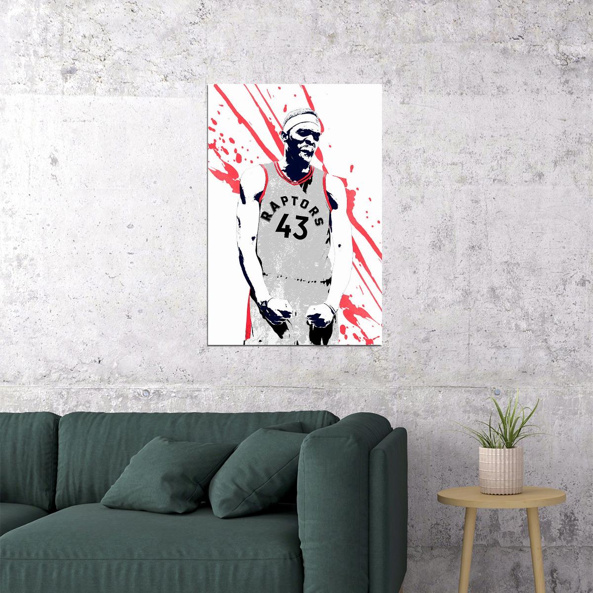 Pascal Siakam Basketball Toronto Raptors Team Sports Poster Wall Art Print Home Wall Decor