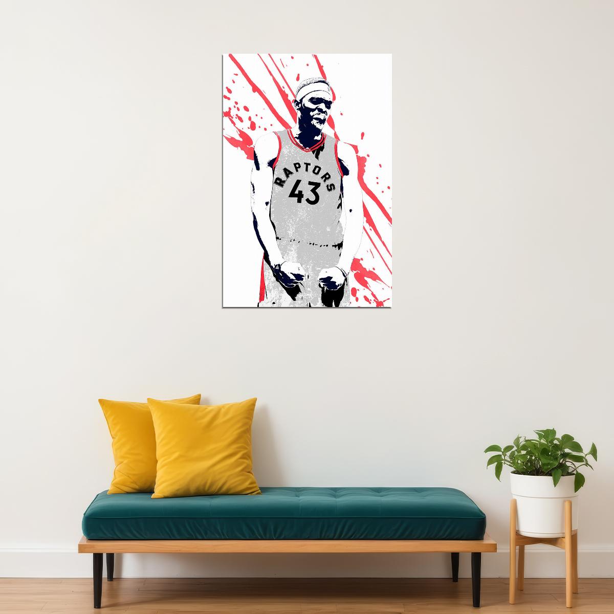 Pascal Siakam Basketball Toronto Raptors Team Sports Poster Wall Art Print Home Wall Decor