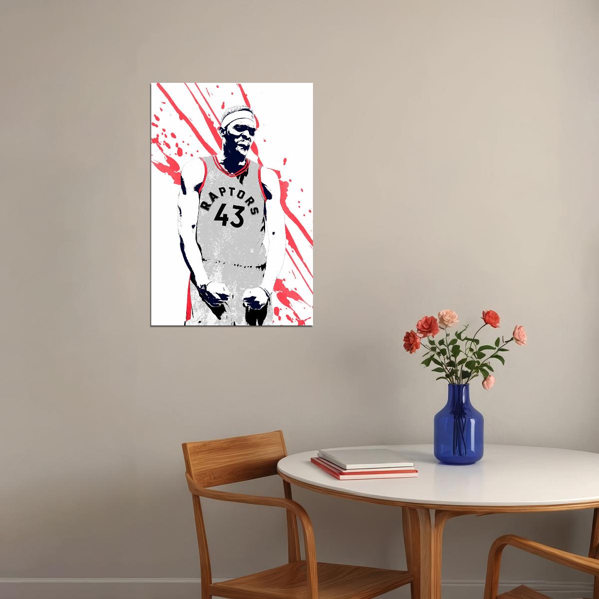 Pascal Siakam Basketball Toronto Raptors Team Sports Poster Wall Art Print Home Wall Decor