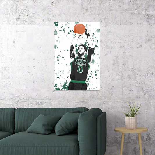 Jayson Tatum American Basketball Boston Celtics Team Poster Wall Art Print Home Wall Decor - xonomax
