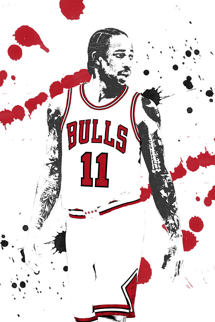 Demar Derozan Chicago Bulls Basketball Team Poster Wall Art Print Home Wall Decor