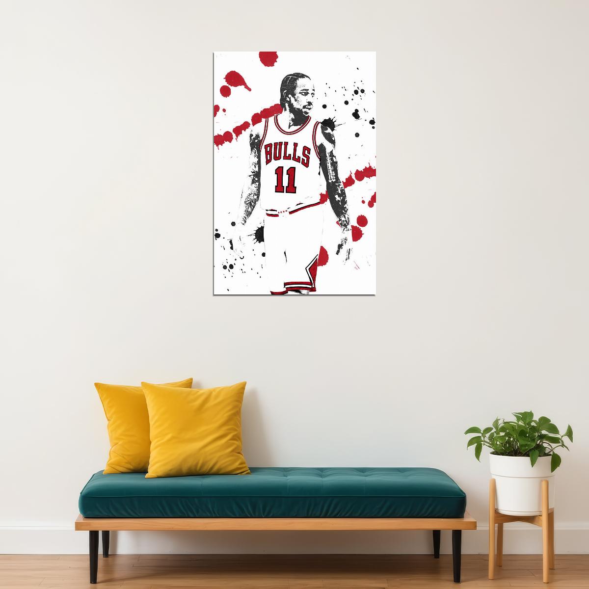 Demar Derozan Chicago Bulls Basketball Team Poster Wall Art Print Home Wall Decor