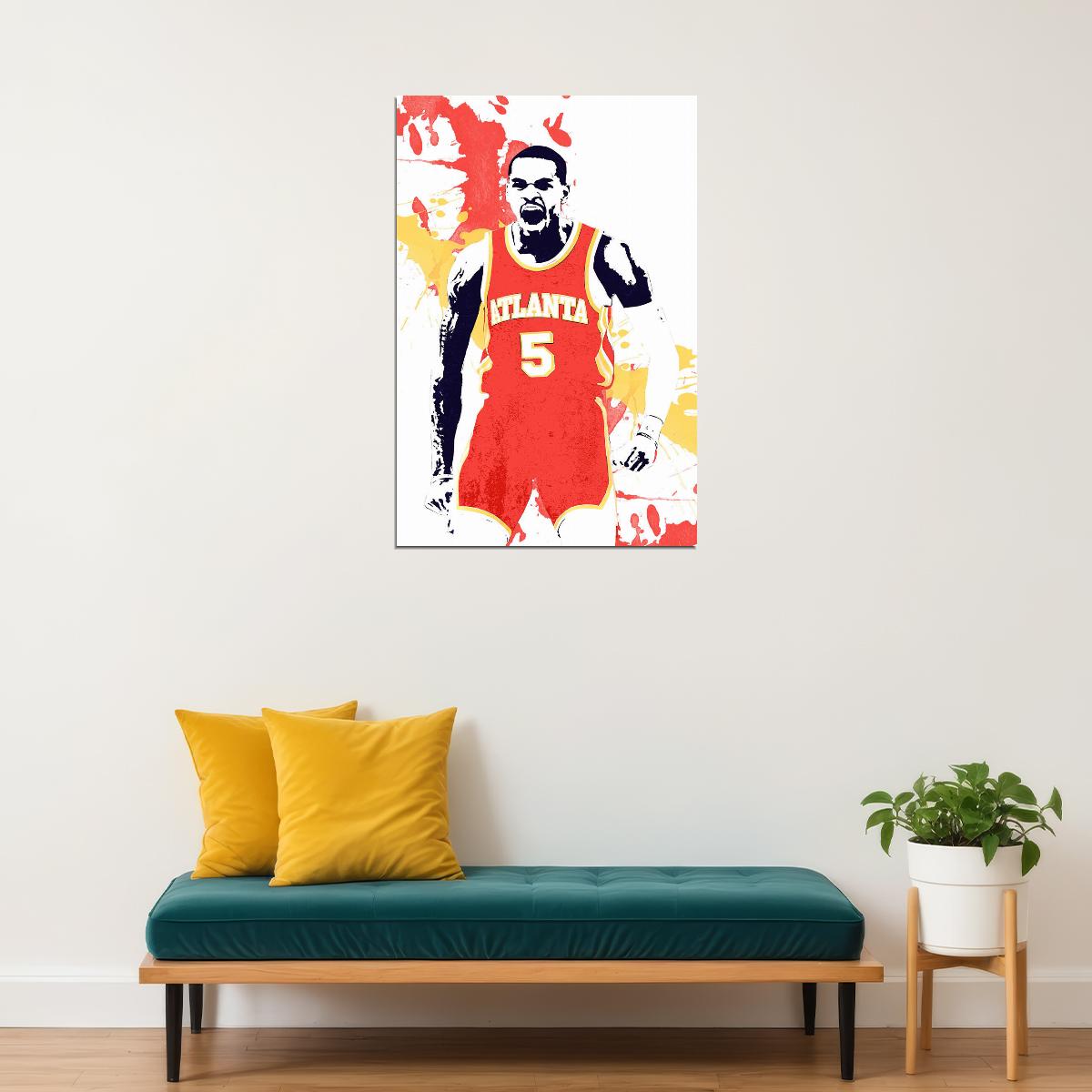 Dejounte Murray American Basketball Atlanta Hawks Team Poster Wall Art Print Home Wall Decor