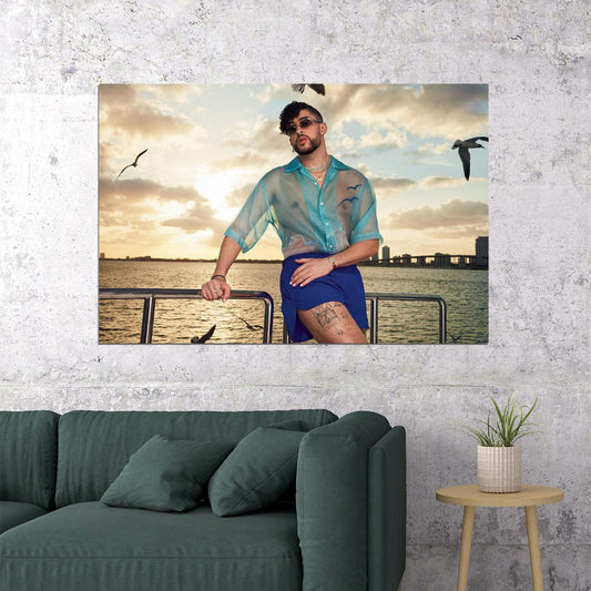 Bad Bunny Puerto Rican Singer Rapper And Artist Poster Wall Art Print Home Wall Decor - xonomax