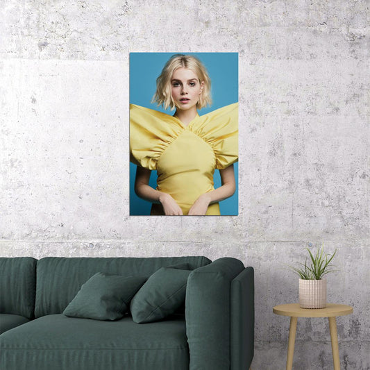 Lucy Boynton In Yellow Blonde Hair American Actor Poster Wall Art Print Home Wall Decor - xonomax