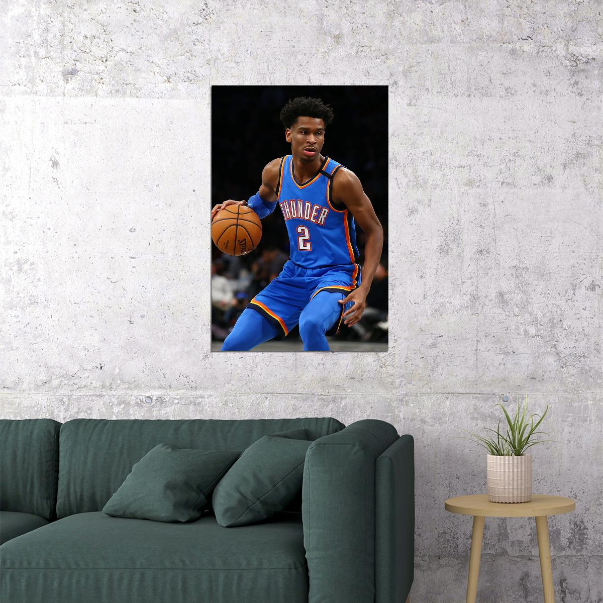 Shai Gilgeous-alexander Oklahoma City Thunder Basketball Poster Wall Art Print Home Wall Decor - xonomax