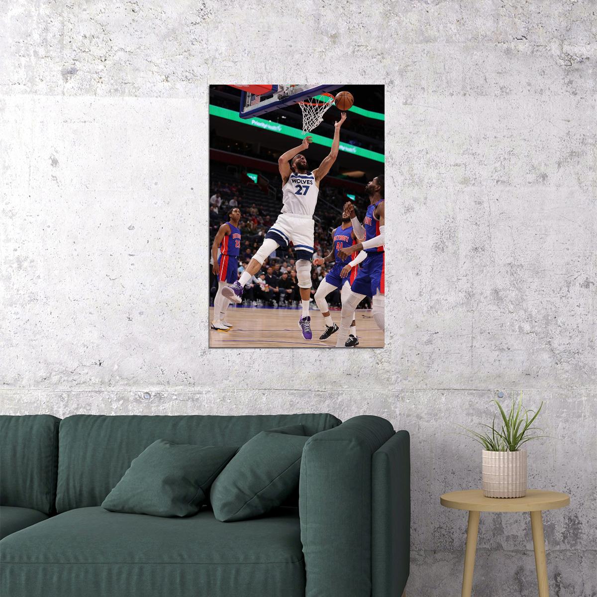 Rudy Gobert Basketball Minnesota Timberwolves Team Poster Wall Art Print Home Wall Decor