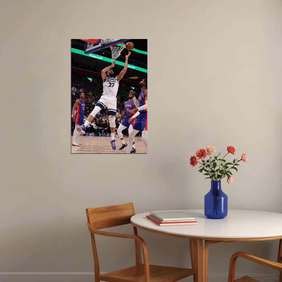 Rudy Gobert Basketball Minnesota Timberwolves Team Poster Wall Art Print Home Wall Decor