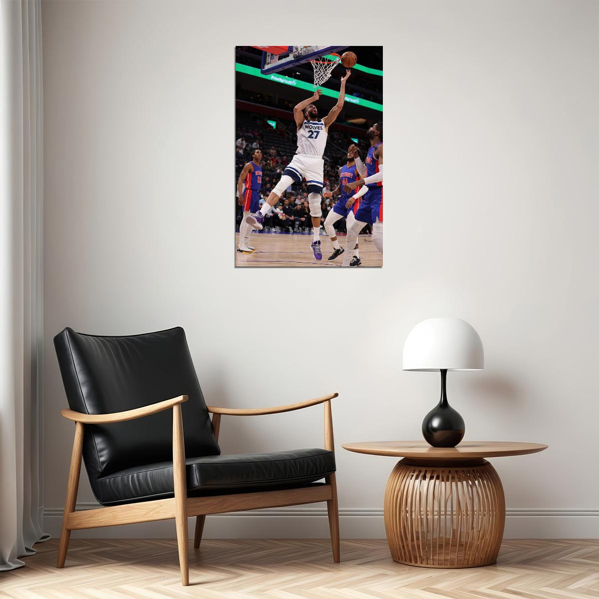 Rudy Gobert Basketball Minnesota Timberwolves Team Poster Wall Art Print Home Wall Decor