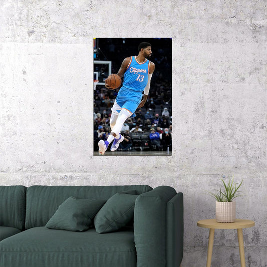 La Clippers Basketball Team Paul George Basketball Player Poster Wall Art Print Home Wall Decor - xonomax