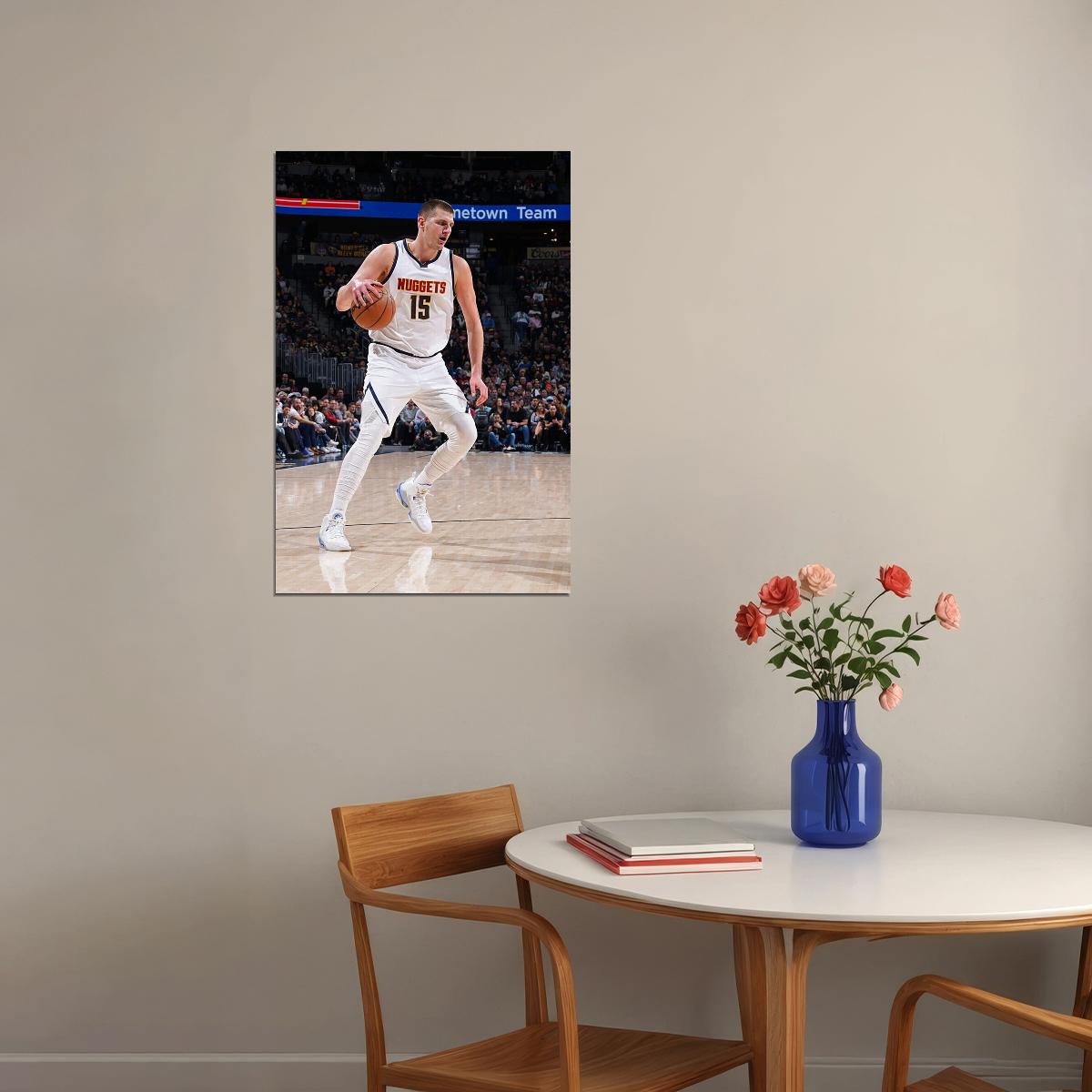 Denver Nuggets Basketball Match Nikola Jokic Basketball Poster Wall Art Print Home Wall Decor