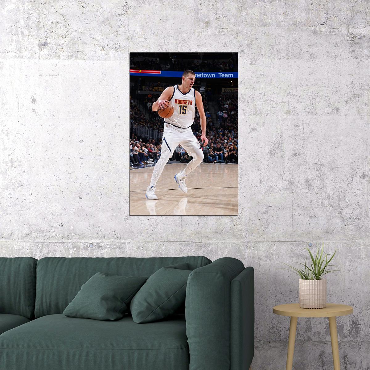 Denver Nuggets Basketball Match Nikola Jokic Basketball Poster Wall Art Print Home Wall Decor