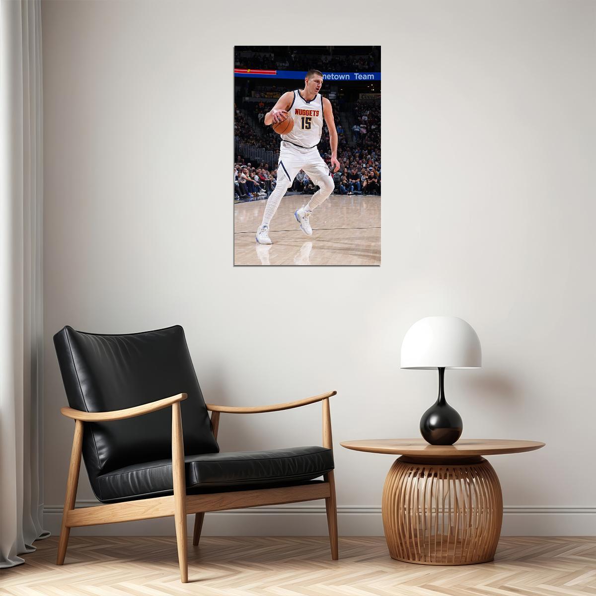 Denver Nuggets Basketball Match Nikola Jokic Basketball Poster Wall Art Print Home Wall Decor