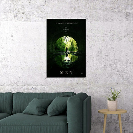 Men British Folk Horror Scary Movie Garland Buckley 2022 Poster Wall Art Print Home Wall Decor - xonomax