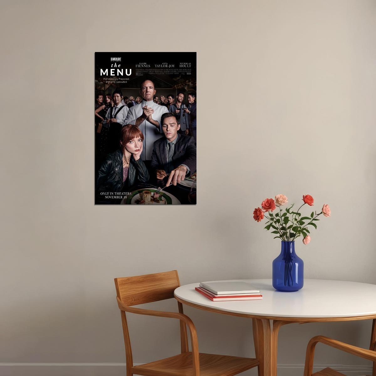 The Menu Horror Dark Comedy Movie Taylor-joy Fiennes 2022 Poster Wall Art Print Home Wall Decor - xonomax