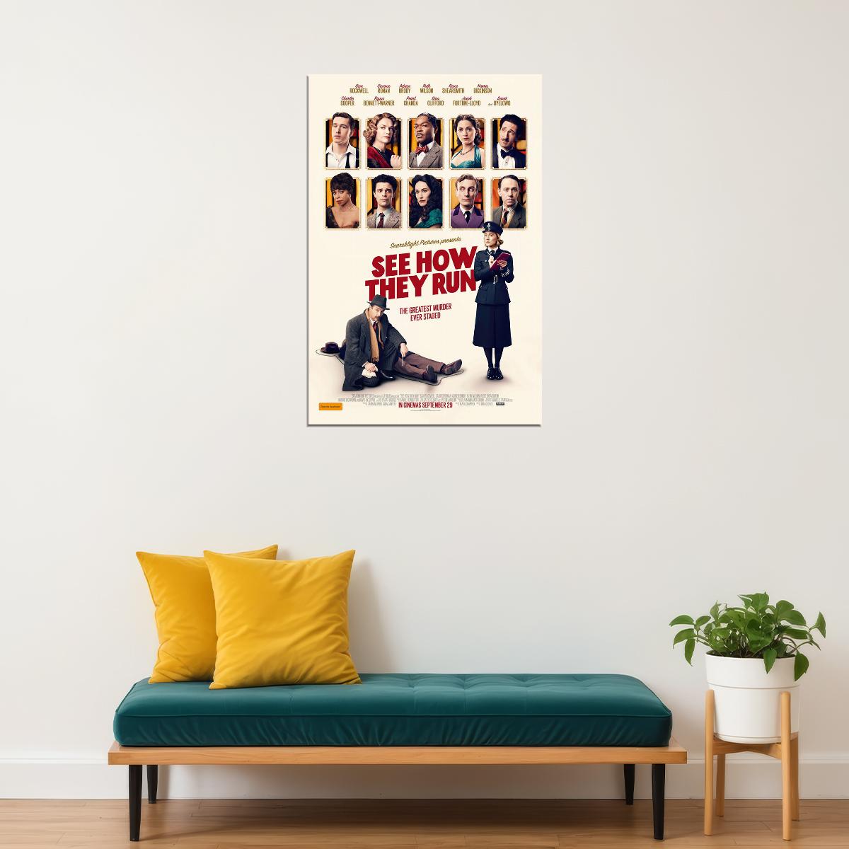 See How They Run Mystery Thriller Comedy Movie George 2022 Poster Wall Art Print Home Wall Decor