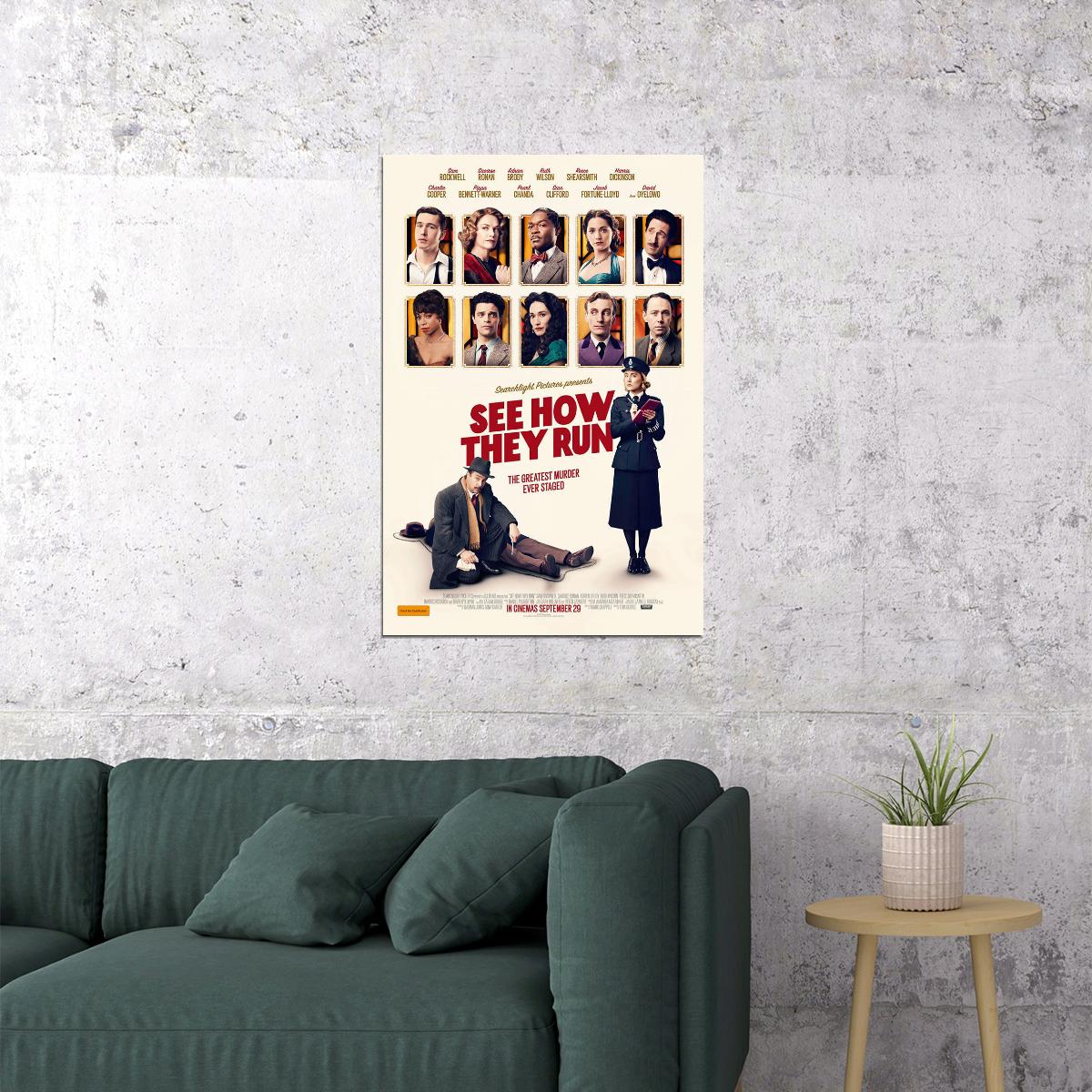 See How They Run Mystery Thriller Comedy Movie George 2022 Poster Wall Art Print Home Wall Decor