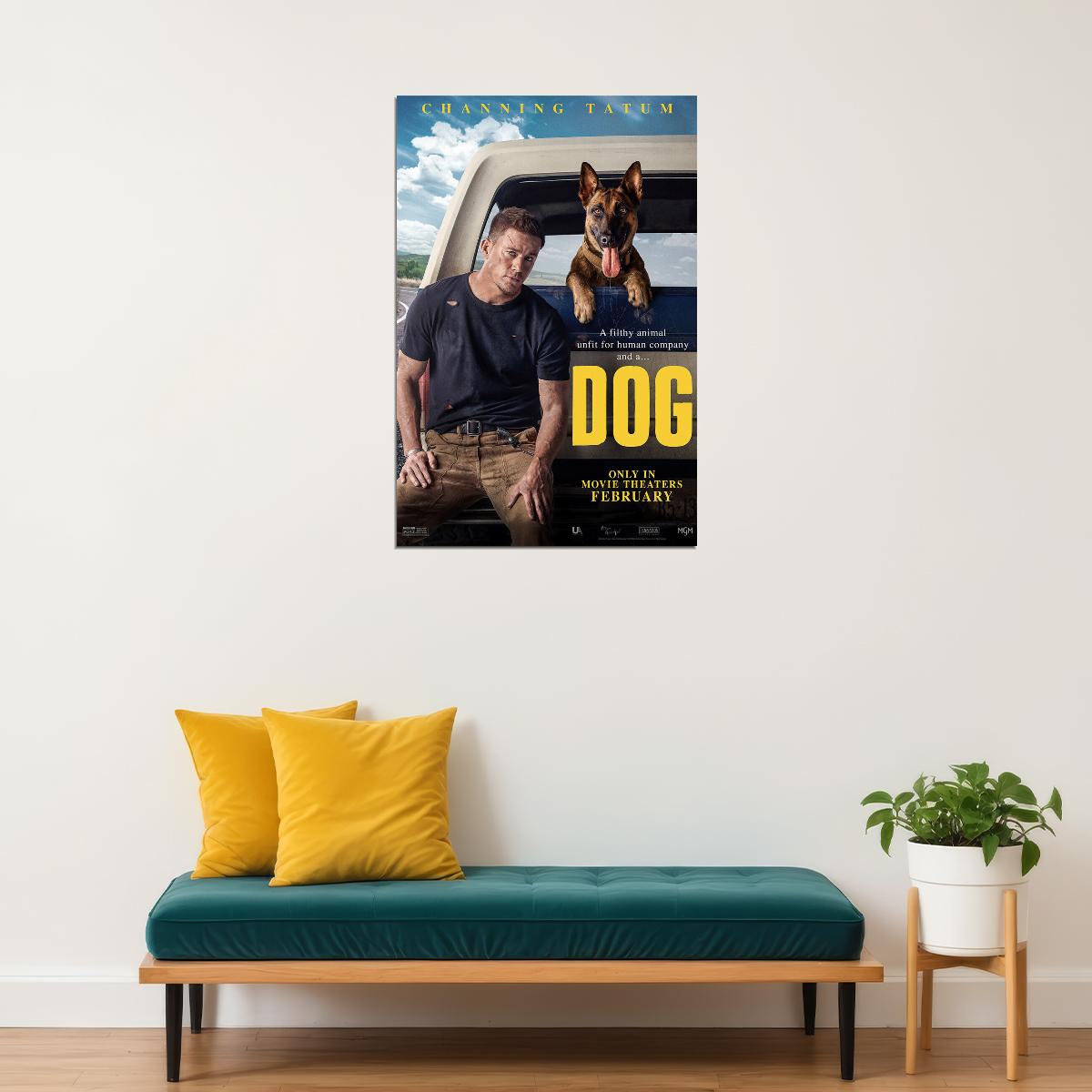 Dog Drama Comedy Road Movie Tatum Carolin Suplee Nash 2022 Poster Wall Art Print Home Wall Decor - xonomax