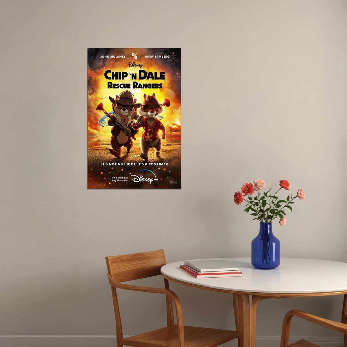 Chip 'n Dale Rescue Rangers Live Action Animated Adventure 2022 Poster Wall Art Print Home Wall Decor - xonomax