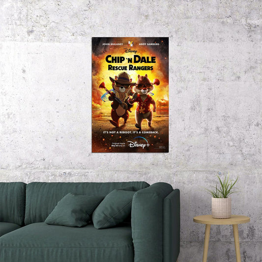 Chip 'n Dale Rescue Rangers Live Action Animated Adventure 2022 Poster Wall Art Print Home Wall Decor - xonomax