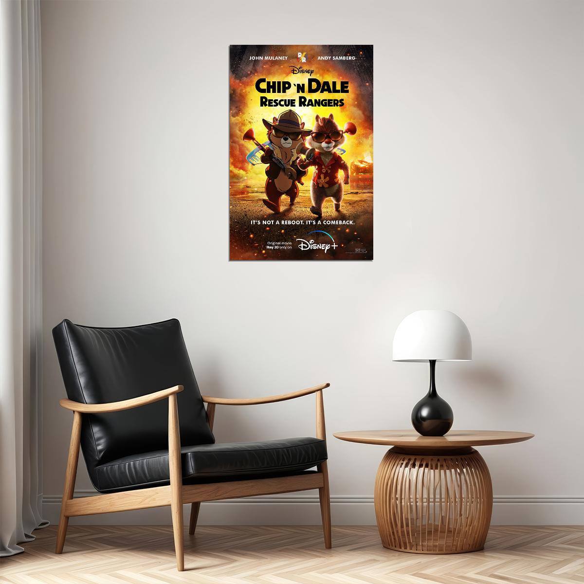 Chip 'n Dale Rescue Rangers Live Action Animated Adventure 2022 Poster Wall Art Print Home Wall Decor - xonomax
