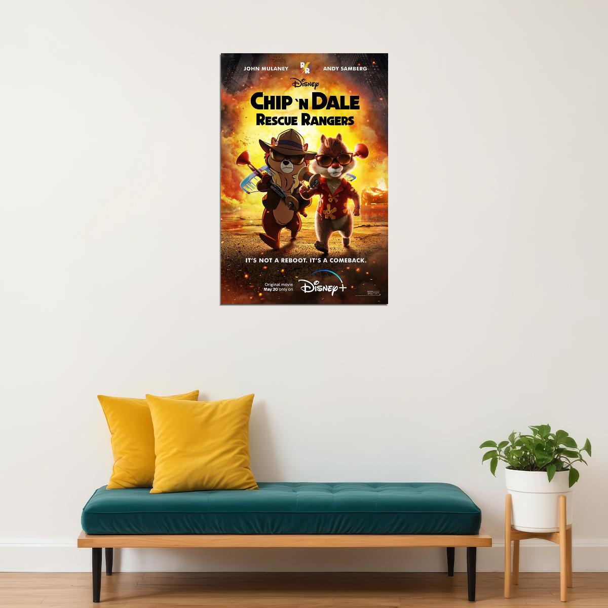 Chip 'n Dale Rescue Rangers Live Action Animated Adventure 2022 Poster Wall Art Print Home Wall Decor - xonomax