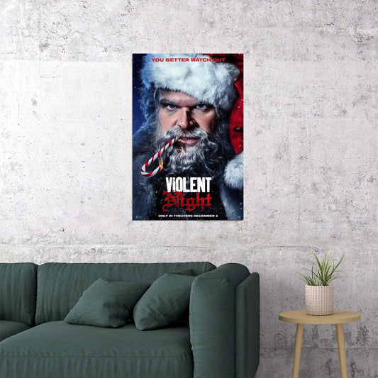 Violent Night Action Crime Cinema Movie Poster Wall Art Print Home Wall Decor - xonomax