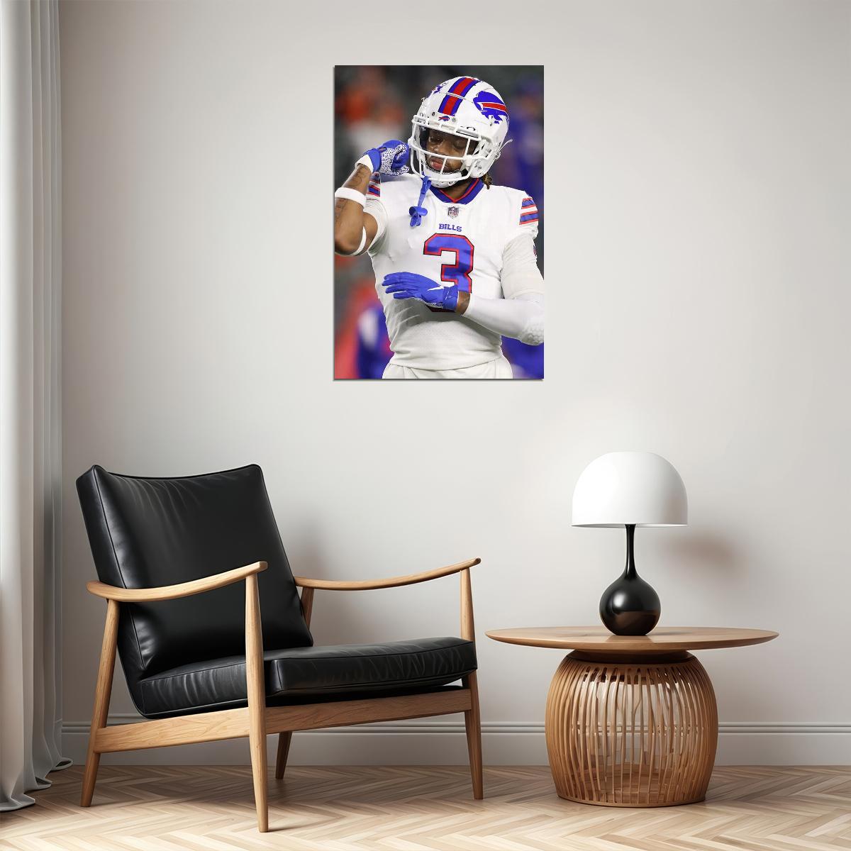Damar Hamlin Buffalo Football Player Poster Wall Art Print Home Wall Decor