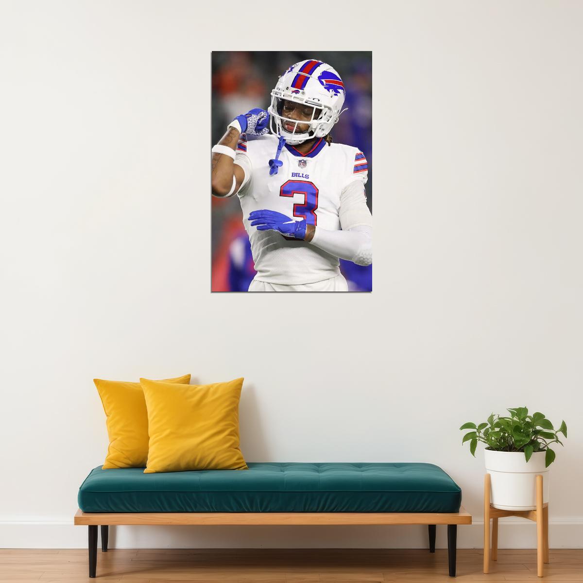 Damar Hamlin Buffalo Football Player Poster Wall Art Print Home Wall Decor