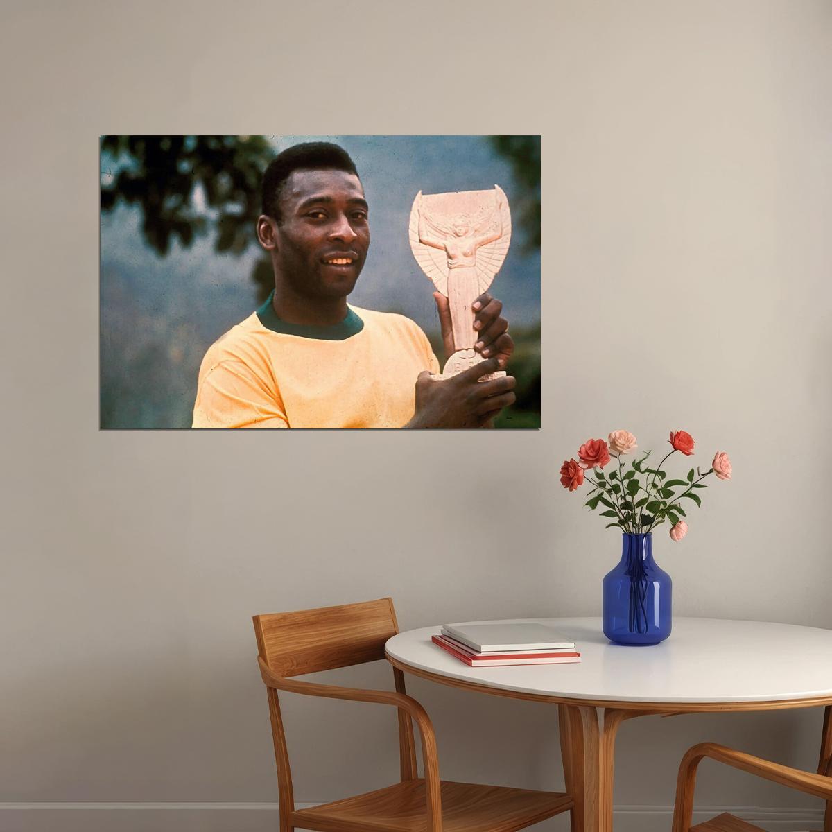 Pele Brazilian Football Player Tribute Goat Poster Wall Art Print Home Wall Decor