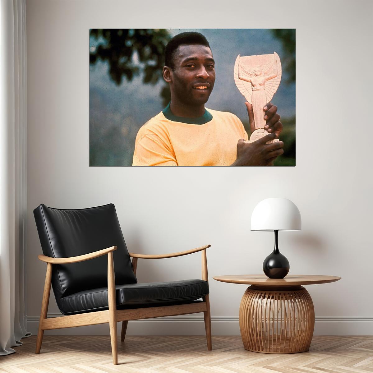 Pele Brazilian Football Player Tribute Goat Poster Wall Art Print Home Wall Decor