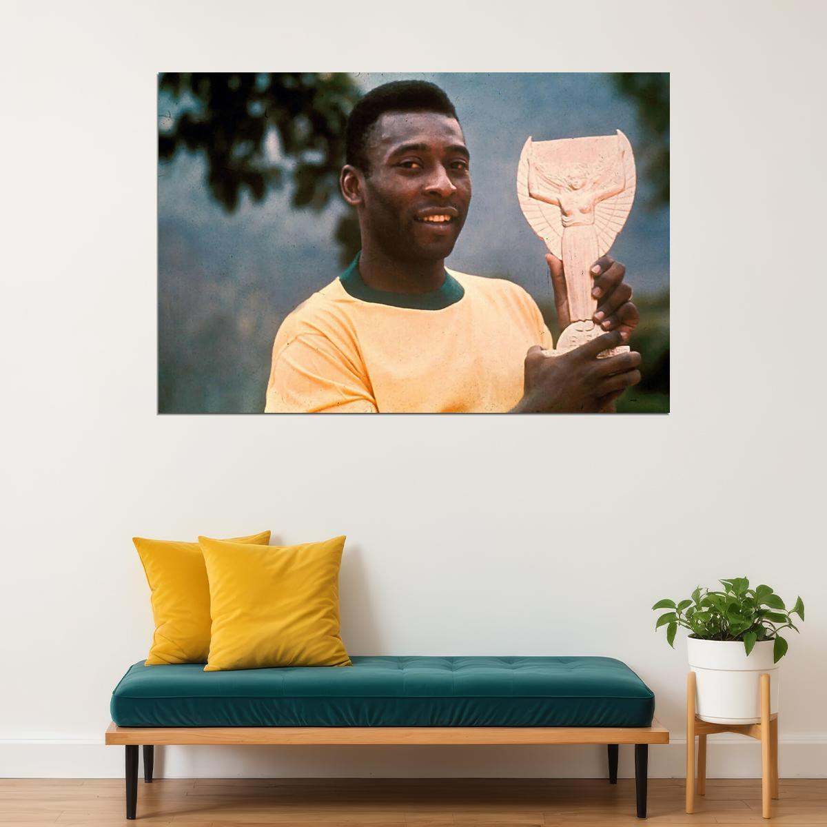 Pele Brazilian Football Player Tribute Goat Poster Wall Art Print Home Wall Decor