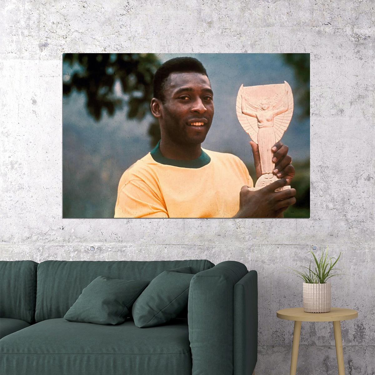 Pele Brazilian Football Player Tribute Goat Poster Wall Art Print Home Wall Decor