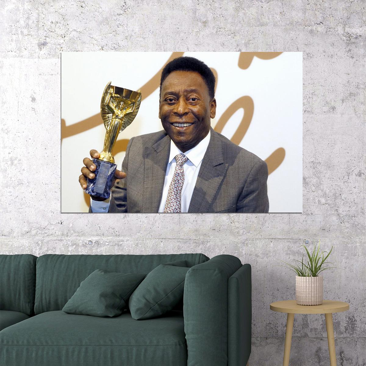 Pele Brazilian Football Player Tribute Poster Wall Art Print Home Wall Decor