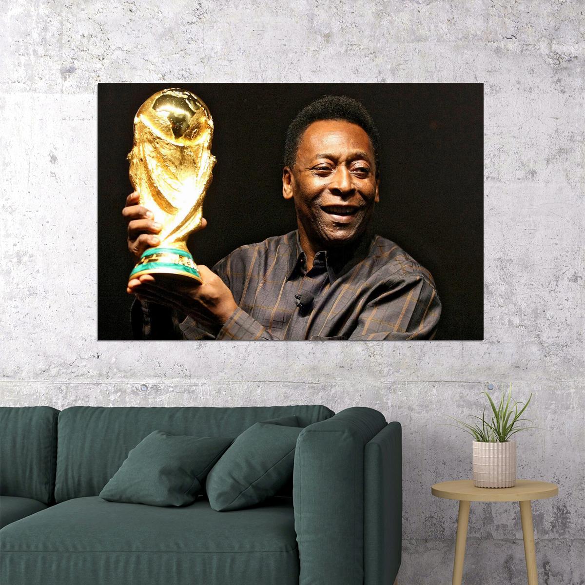 Pele Brazilian Football Player Memory Cup Poster Wall Art Print Home Wall Decor