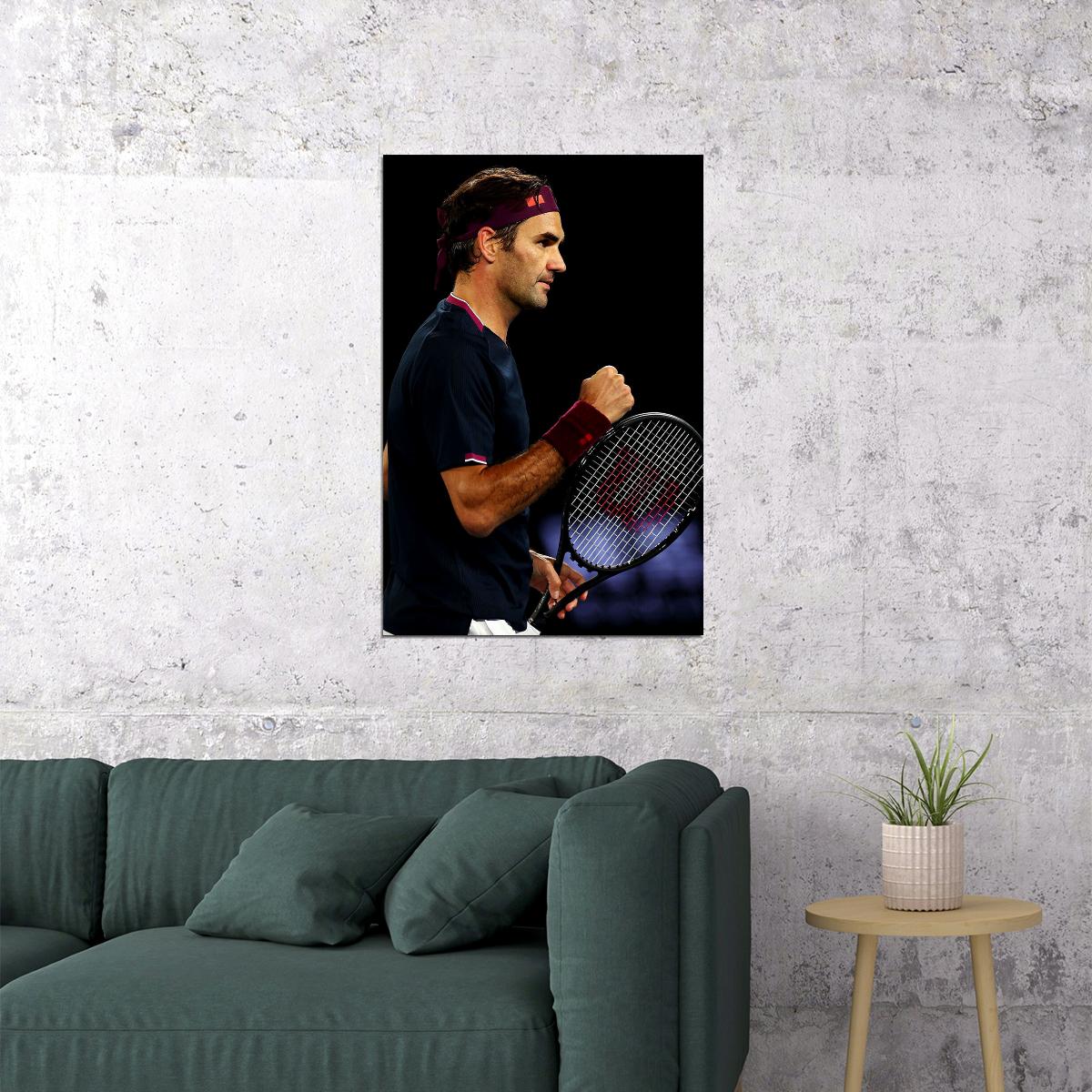 Roger Federer At Match Sport Athlete Poster Wall Art Print Home Wall Decor